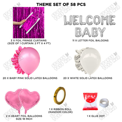 Welcome Baby Foil Letter Theme With Curtain