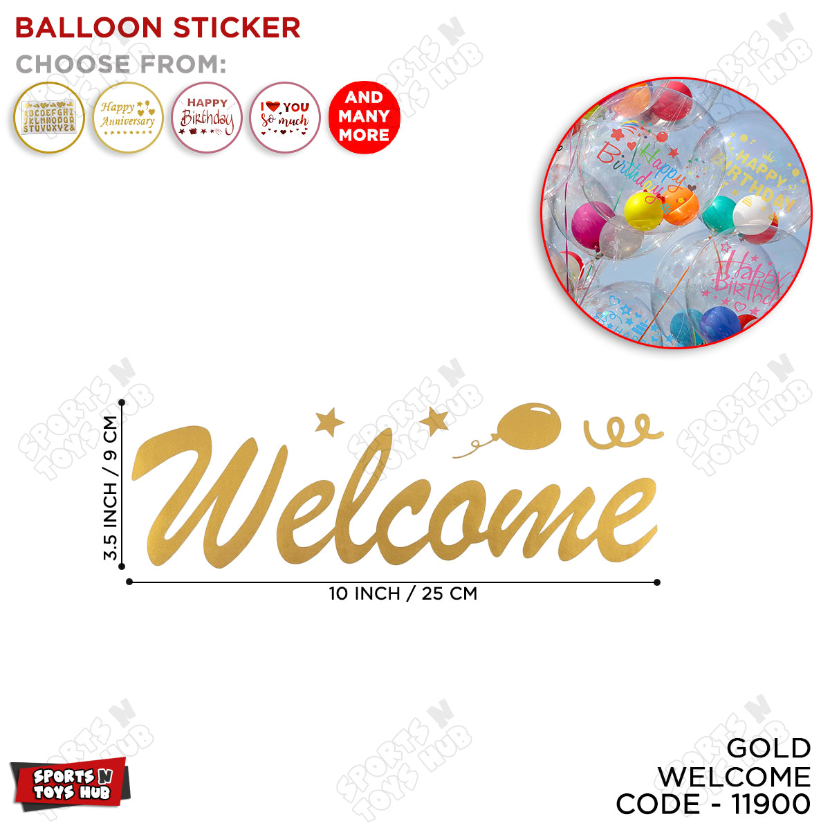 Welcome Sticker for Clear BOBO Balloons – Premium Self Adhesive Balloon Decal for Party Decoration