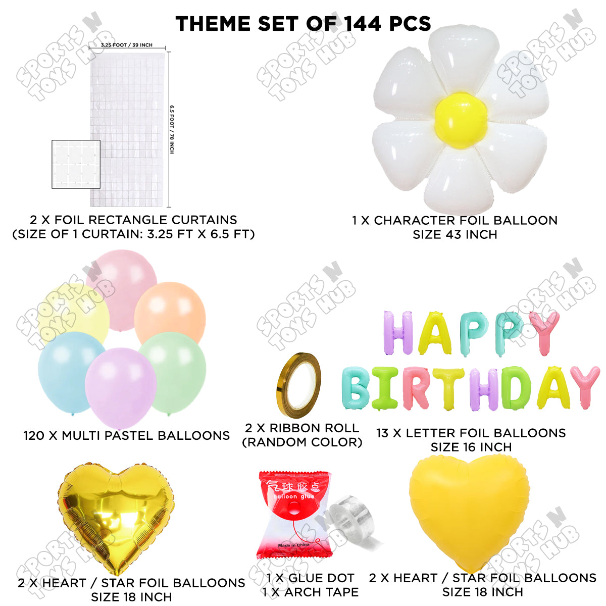 Daisy Flower Foil Letter Arch Theme Collection