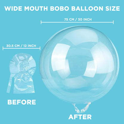 30 Inch Clear PVC BOBO Open Mouth Stuffing Balloon