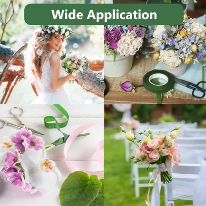 Moss Green Floral Tape 1.2cm x 25 Yards – Premium Florist Stem Wrap Tape for Fresh Flowers, Bouquet Wrapping, Wedding Bouquets, Artificial Flowers & DIY Floral Crafts