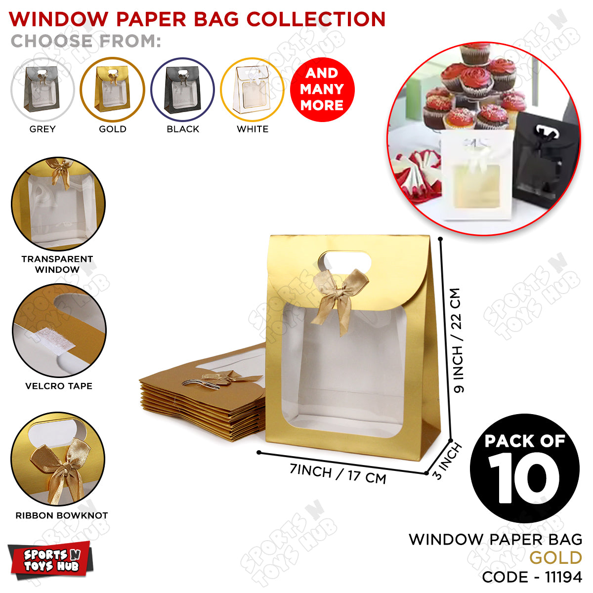 Window Paper Bag - Pack of 10