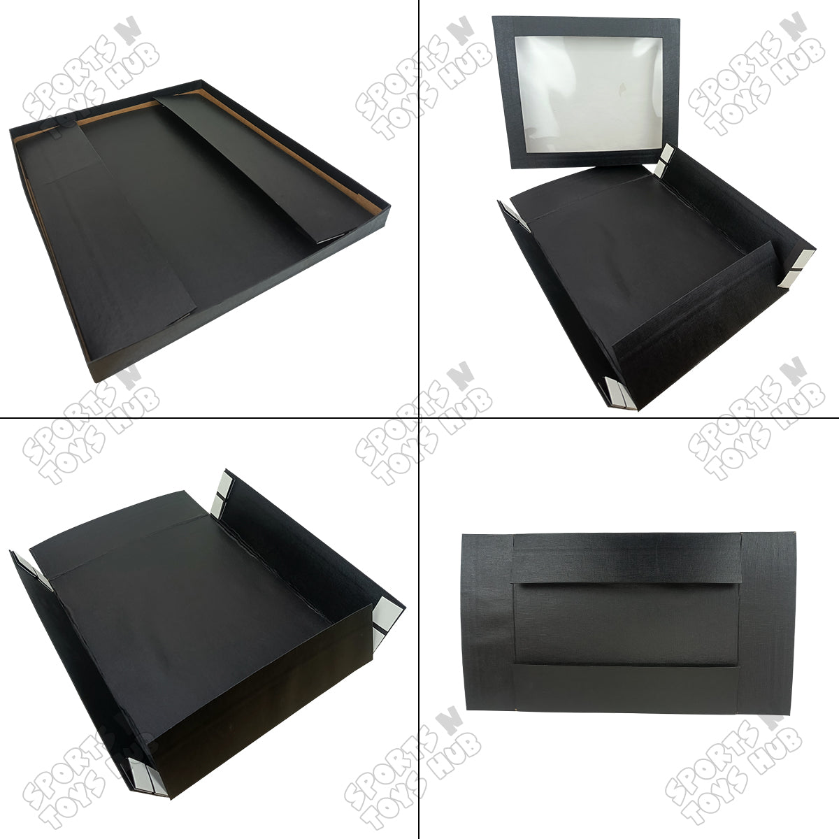 17 x 14 x 4 Inch Collapsible Rigid Suit Window Gift Box – Premium Transparent Window Suit Packaging Box for Wedding Gifts, Eid Gift Packing, Luxury Apparel Packaging