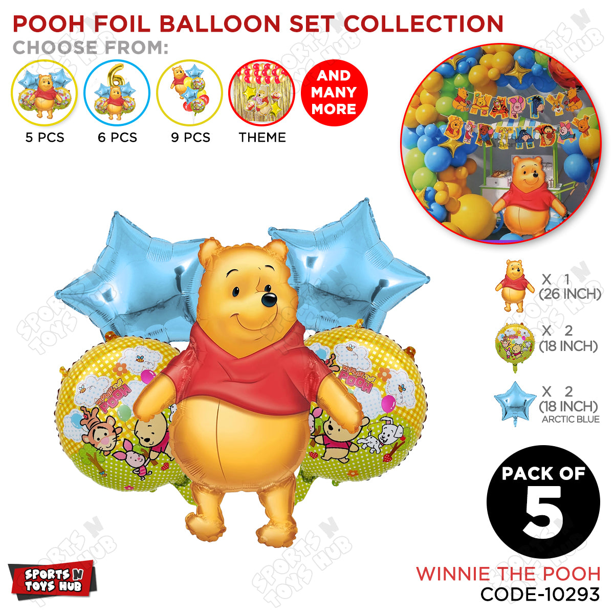 Win-nie The P_o_o_h Foil Balloon Set