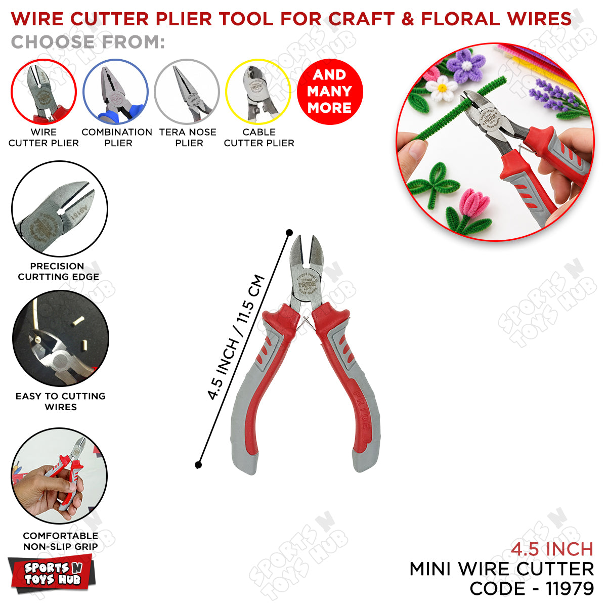 Wire Cutter Plier Tool For Craft & Floral Wires
