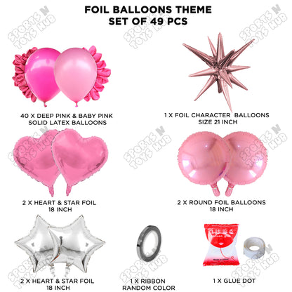 Brust Star Lilac Color Foil Balloon Party Decoration Set Theme