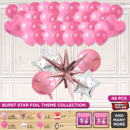 Brust Star Lilac Color Foil Balloon Party Decoration Set Theme