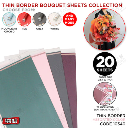 Triple Edge Thin Clear Border Translucent Flower Wrapping Bouquet Sheets