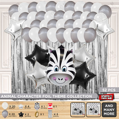 Zebra Face Animal Character Foil Balloon Theme