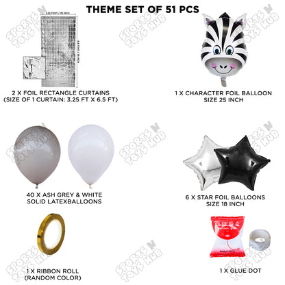 Zebra Face Animal Character Foil Balloon Theme
