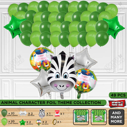 Zebra Face Animal Character Foil Balloon Theme