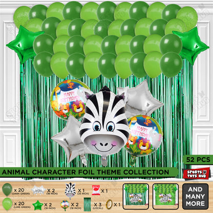 Zebra Face Animal Character Foil Balloon Theme