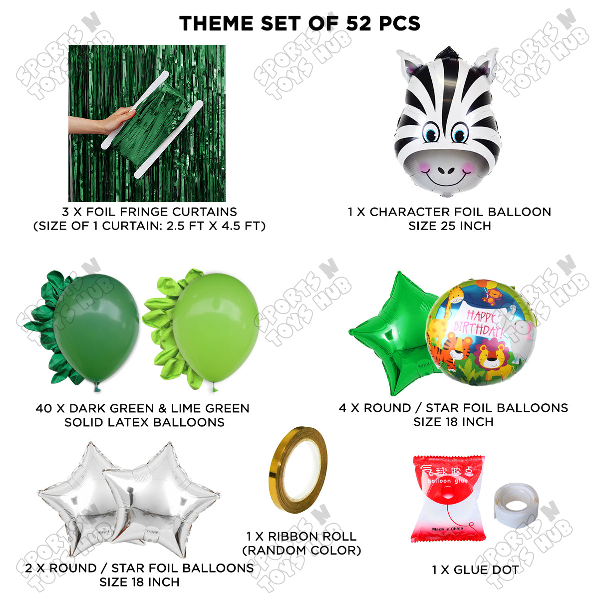 Zebra Face Animal Character Foil Balloon Theme