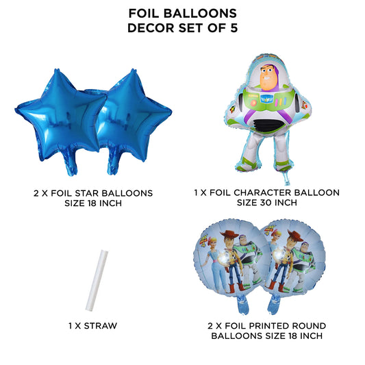 Toy Story 4 Buzz Lightyear Foil Balloon Set - Pack Of 5