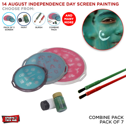 Screens Brushes & Poster Paints Combo Bundle - Pack Of 7