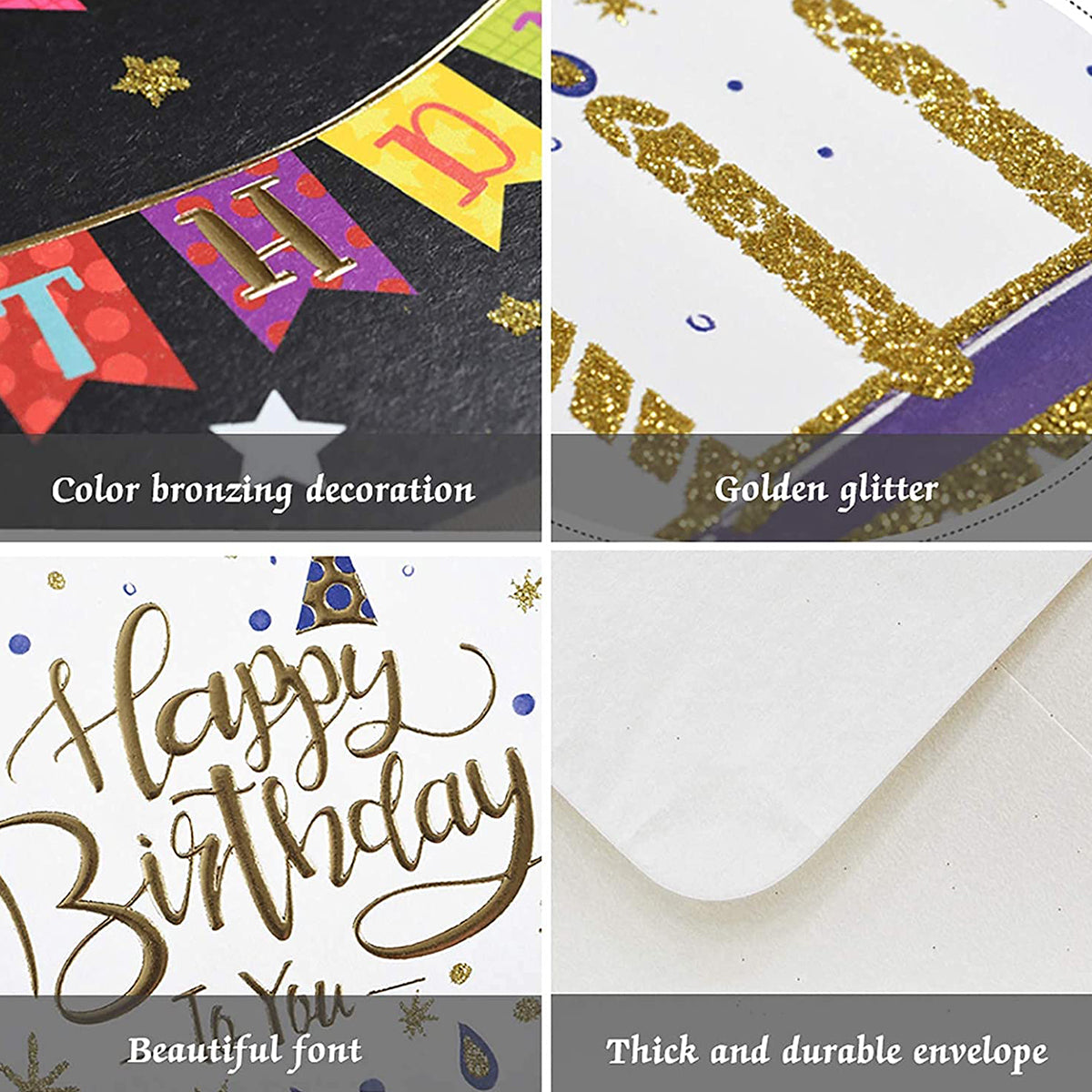 Happy Birthday Printed Banner Greeting Gift Cards