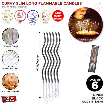 Curvy Metallic Slim Long Flammable Candles Collection