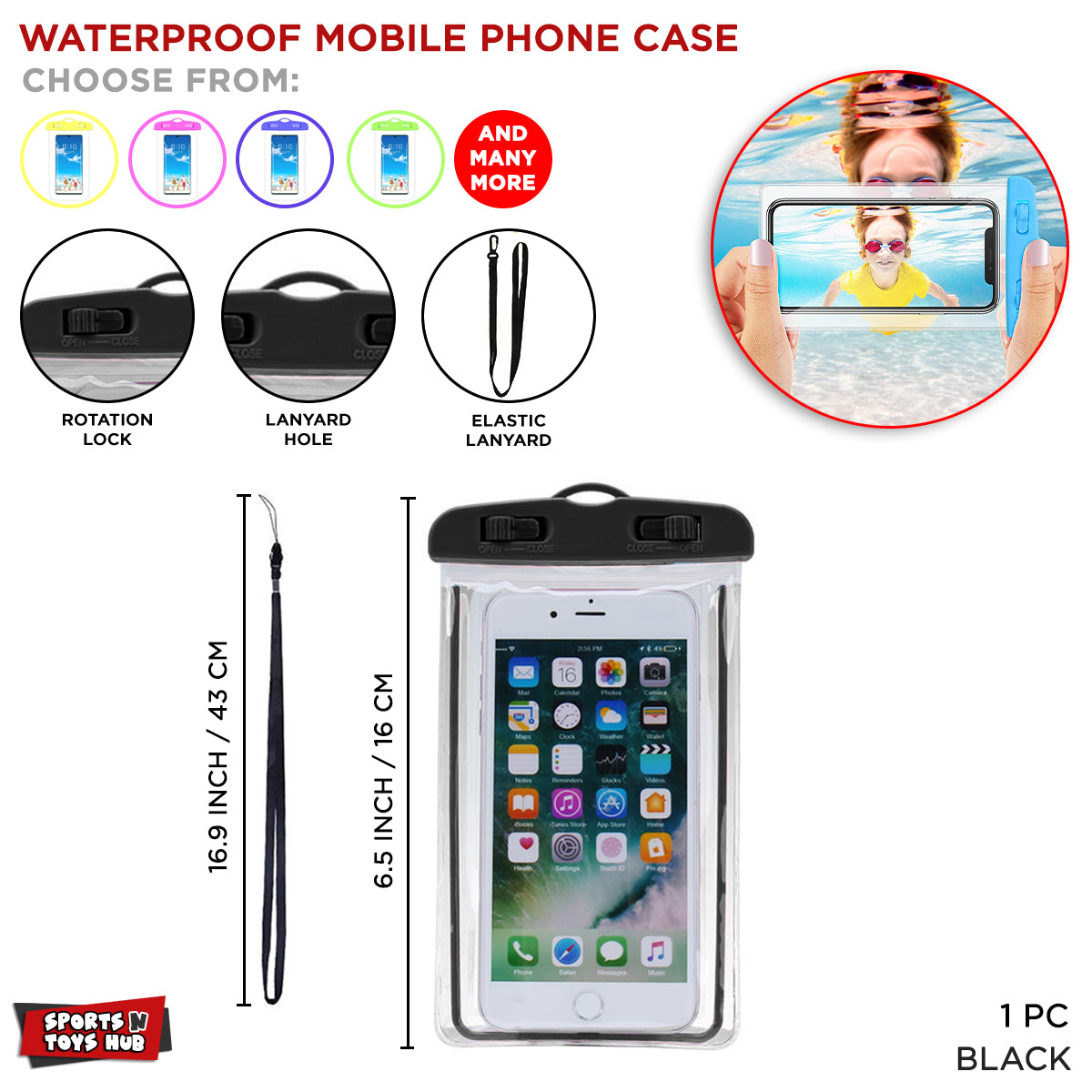Underwater Waterproof Mobile Pouch – Touchscreen Dry Bag for Phones with Neck Strap