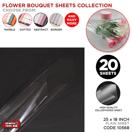 Clear Transparent OPP Cellophane Sheets - Pack of 20