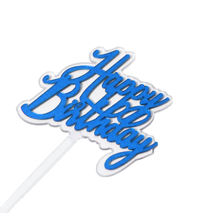 Happy Birthday Acrylic Glass Cake Topper Collection