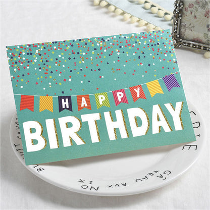 Happy Birthday Printed Banner Greeting Gift Cards