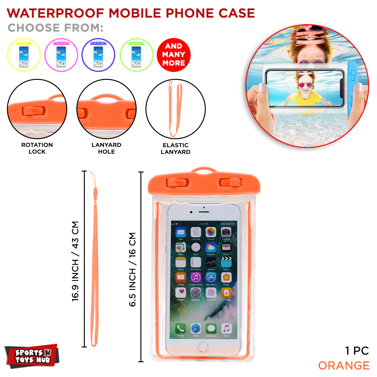 Underwater Waterproof Mobile Pouch – Touchscreen Dry Bag for Phones with Neck Strap