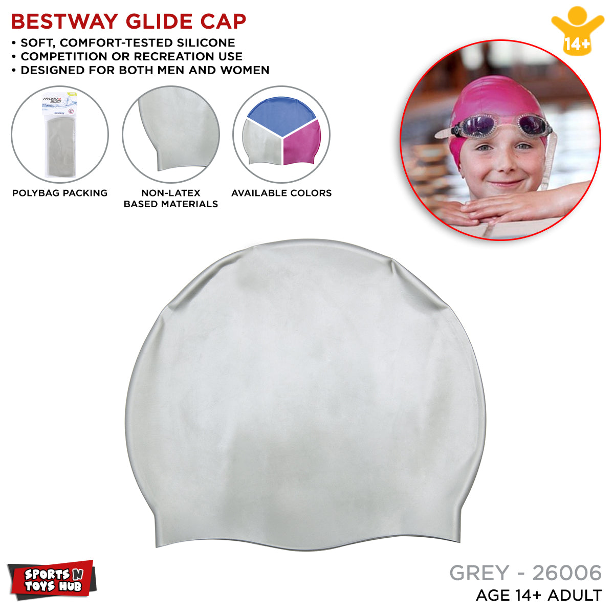 Bestway Glide Swim Cap Collection  - 26006