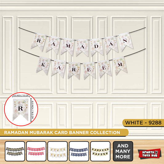Ramadan Kareem White Card Banner