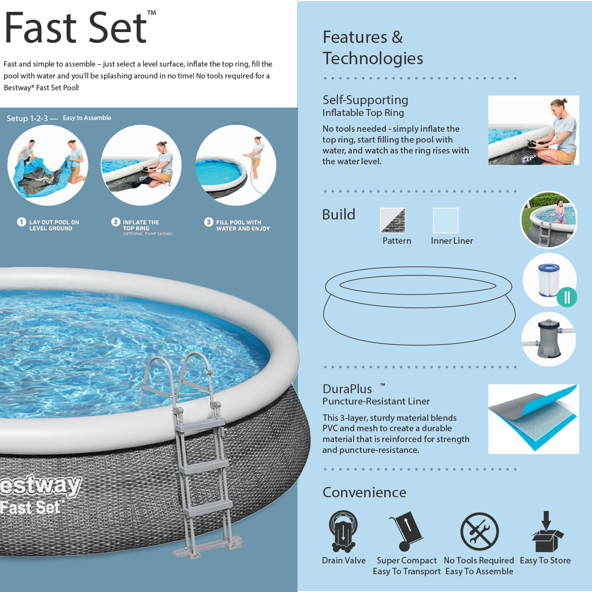 Bestway Fast Set Pools with Filter - 57372
