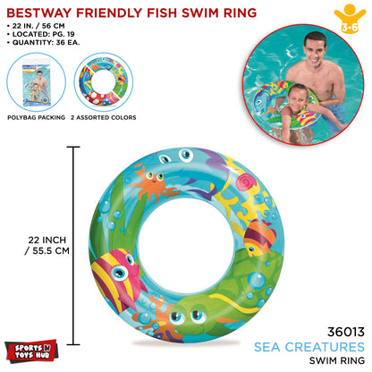 Bestway Inflatable Designer Printed Swim Ring - 36013