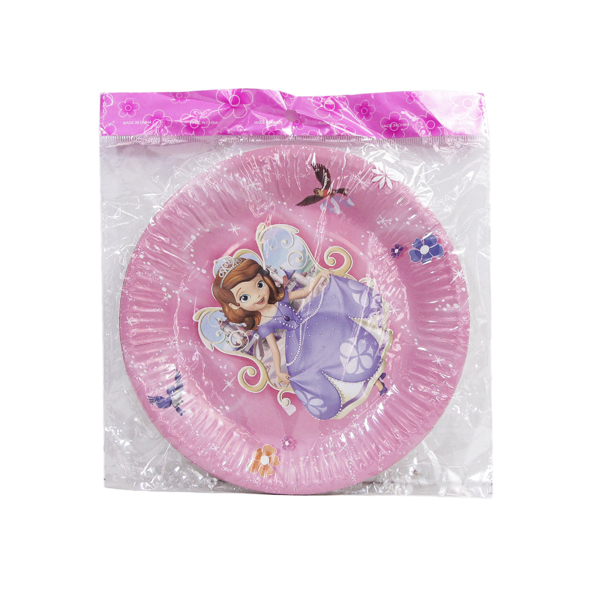 Printed Princess Sofia Cartoon Character Disposable Paper Plates for Birthday Parties - Pack of 10