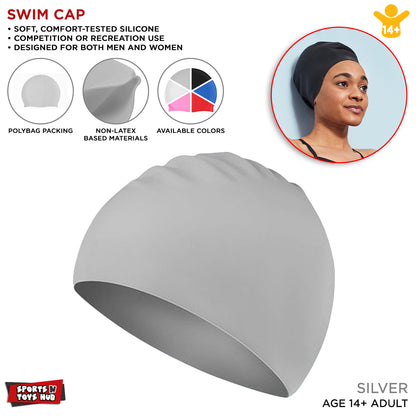 Swimming Silicone Cap Free Size For Adults and Kids Swimmers