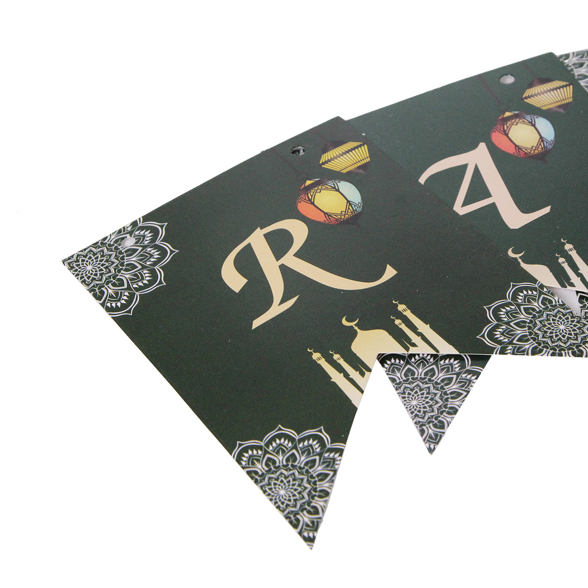 Ramadan Kareem Dark Green Card Banner