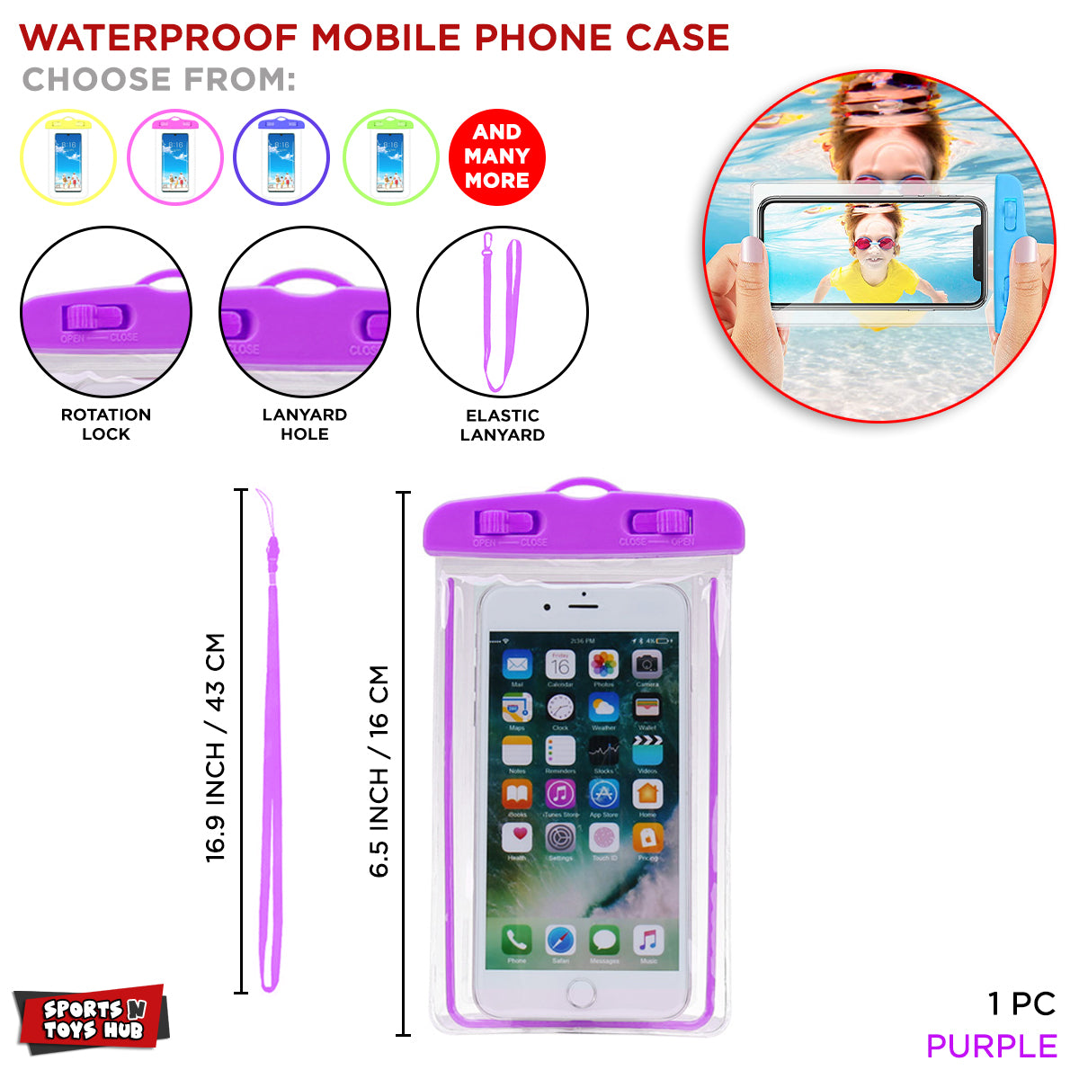 Underwater Waterproof Mobile Pouch – Touchscreen Dry Bag for Phones with Neck Strap