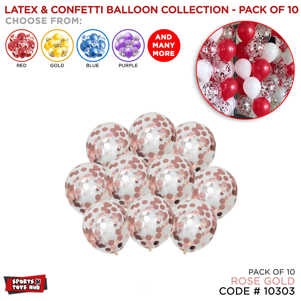 Chrome Latex Round Balloons Collection - 10 Pcs