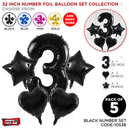 Third Birthday Foil Balloon Set