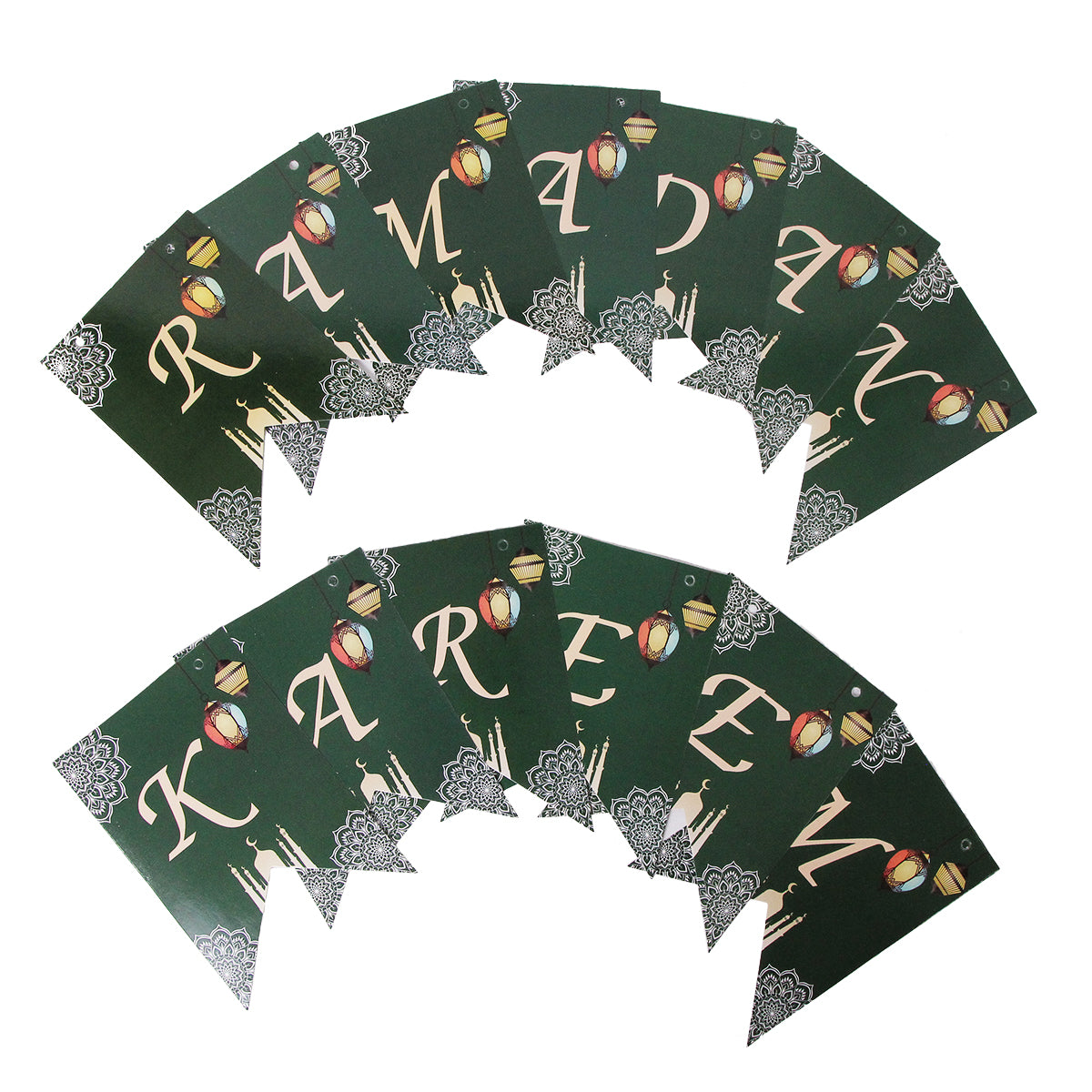 Ramadan Kareem Dark Green Card Banner