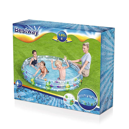 Bestway 6FT Inflatable Deep Dive 3-Ring Swimming Pool - 51005
