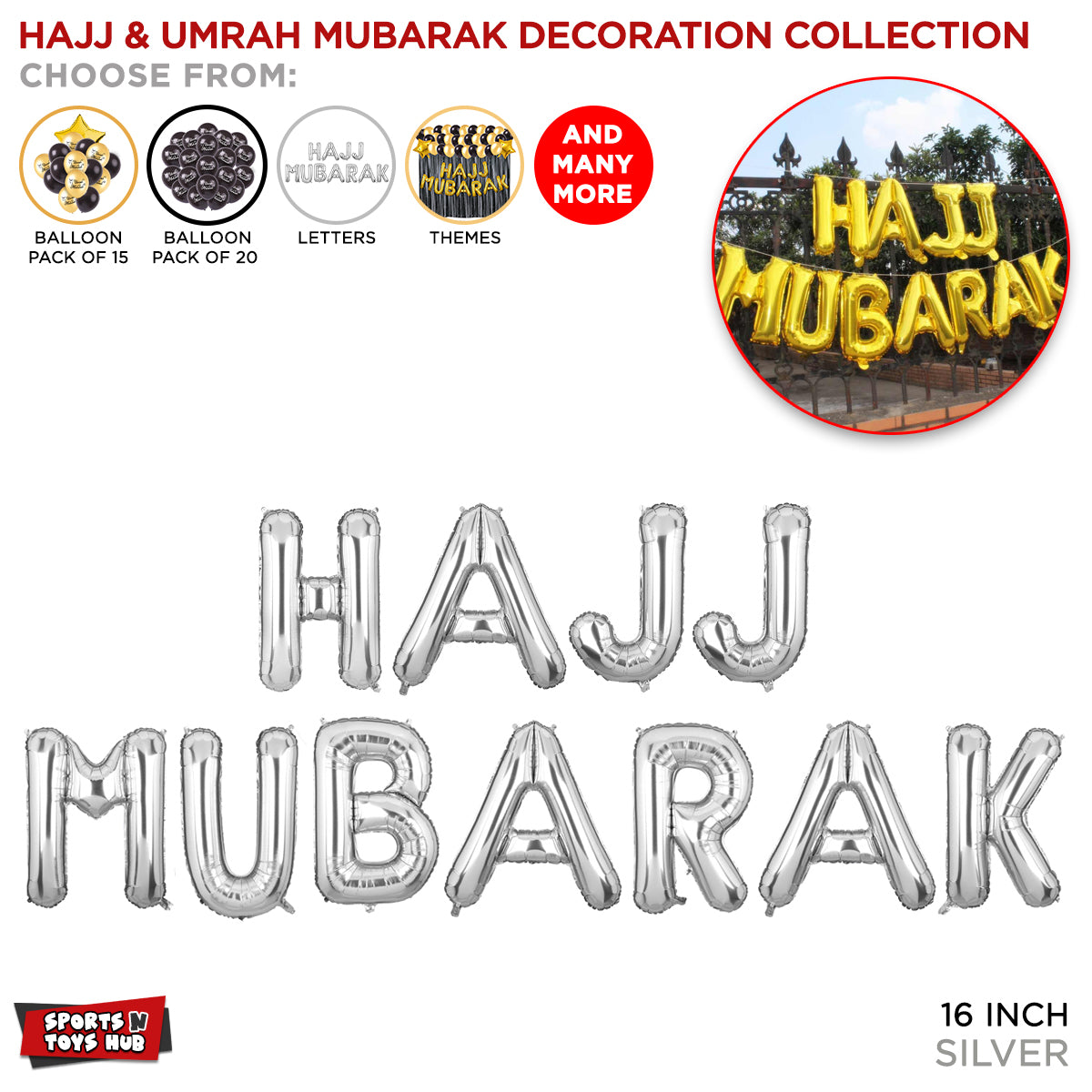 Hajj Mubarak Foil Letter Collection