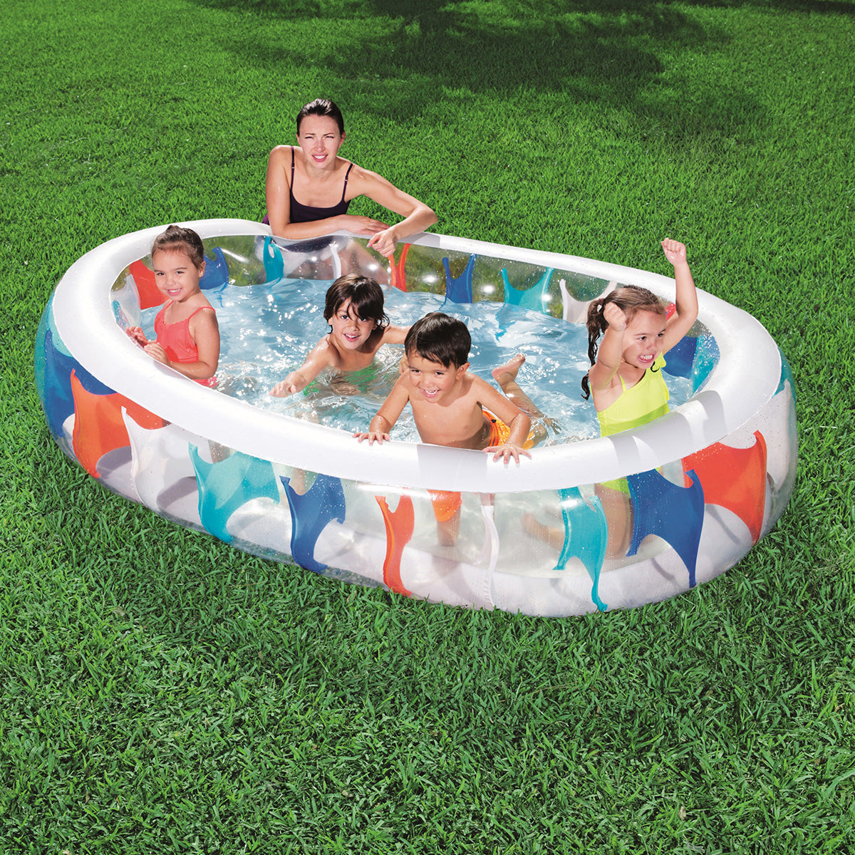 Bestway 7.5 x 5 FT Inflatable Oval Rectangle Pool - 54066