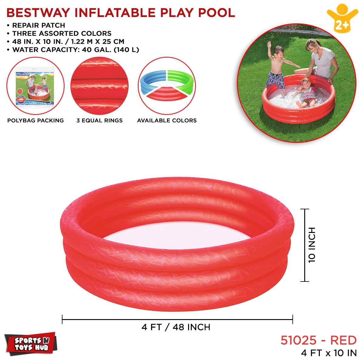 Bestway 4 FT Play Swimming Pool - 51025