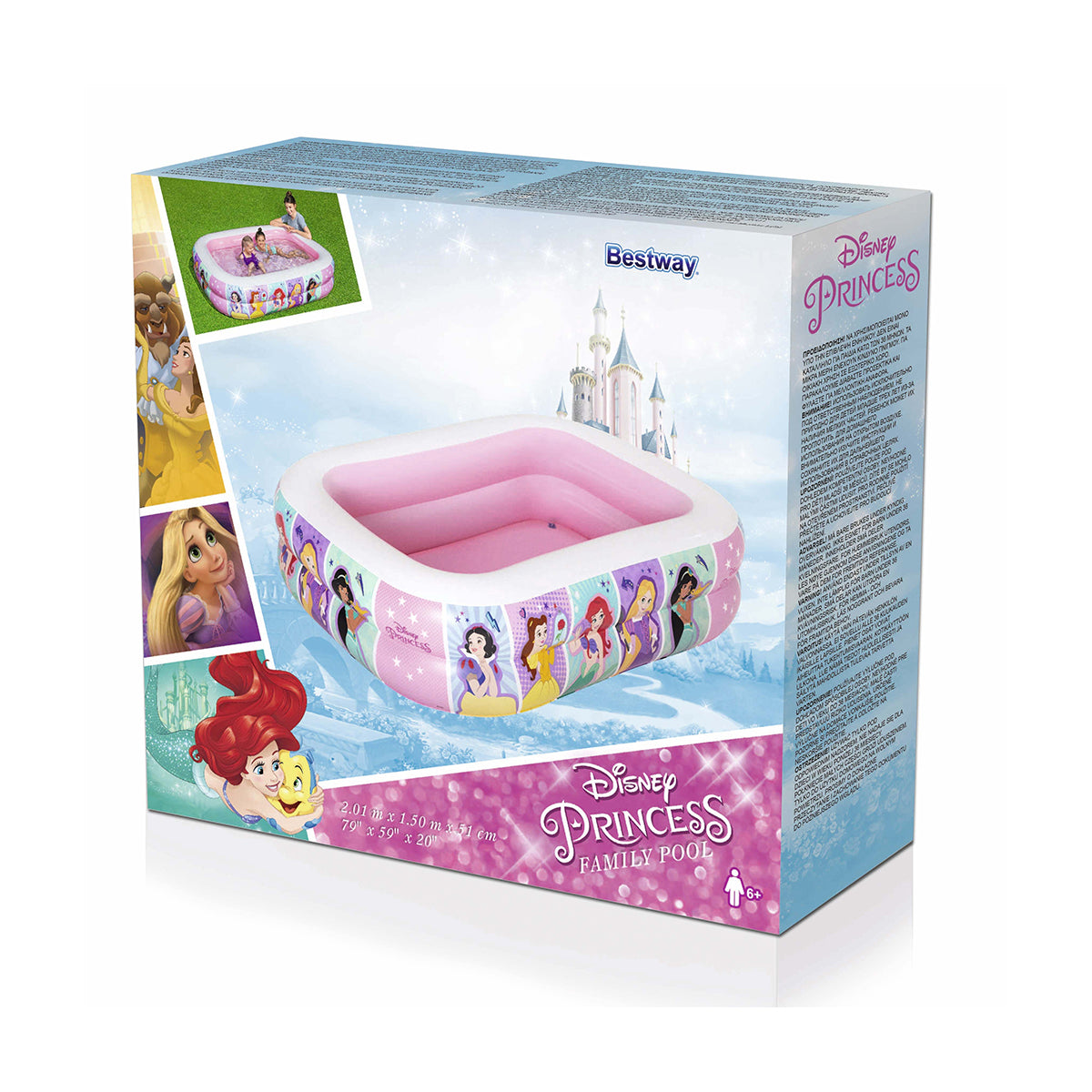 Princess Cartoon Print Inflatable Oval Rectangle Pool -  91056