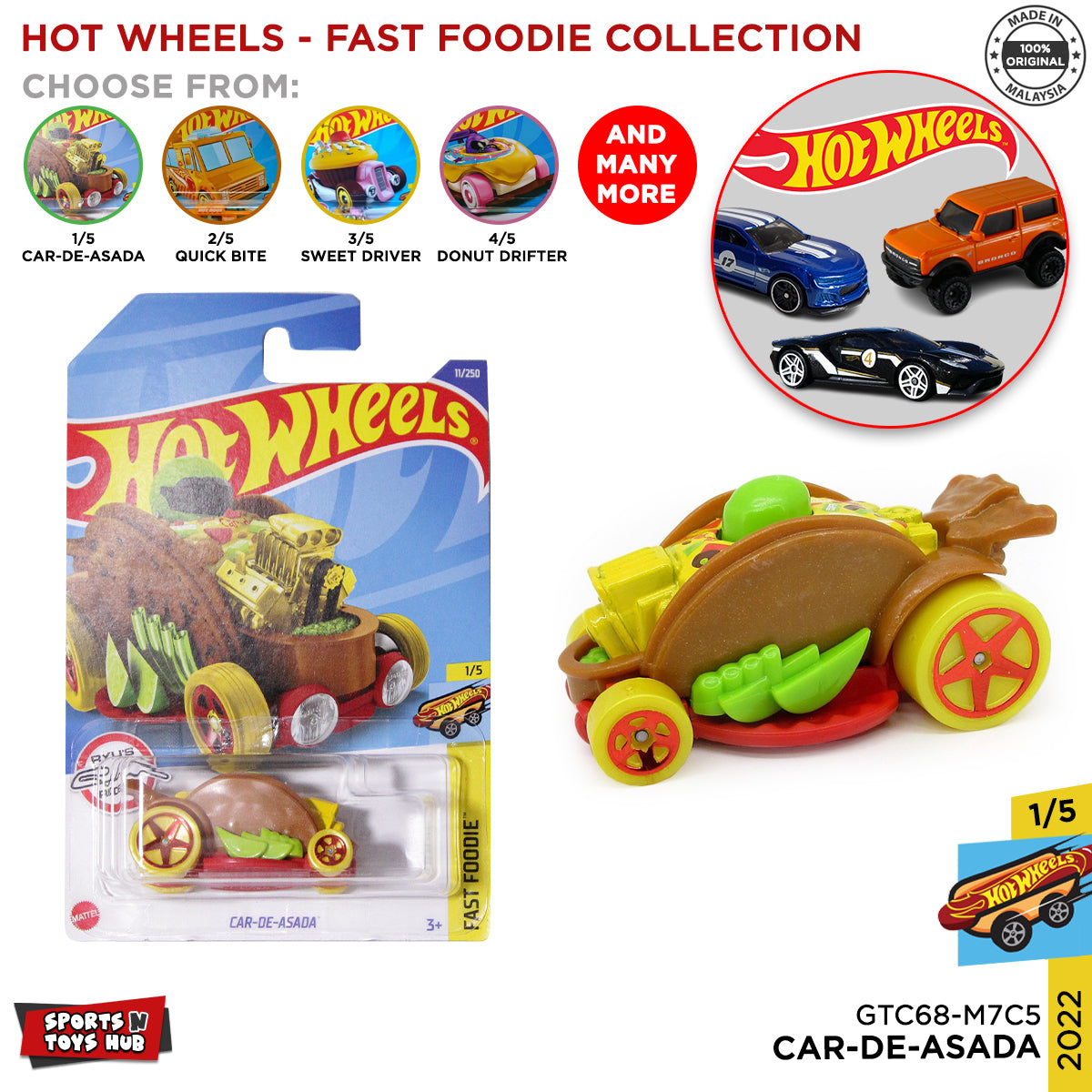 Hot Wheels Diecast Car-De-Asada Fast Foodie (2022) Series Model Toy Cars
