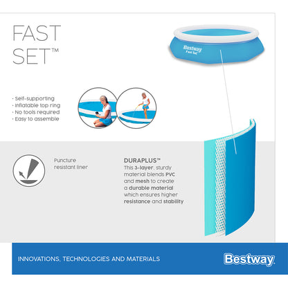 8 Ft Bestway Inflatable Fast Set Swimming Pool For Kids - 57448