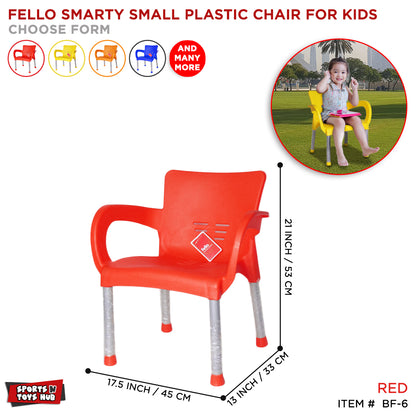 Fello Smarty - Kids Premium Plastic Chair with Metal Legs