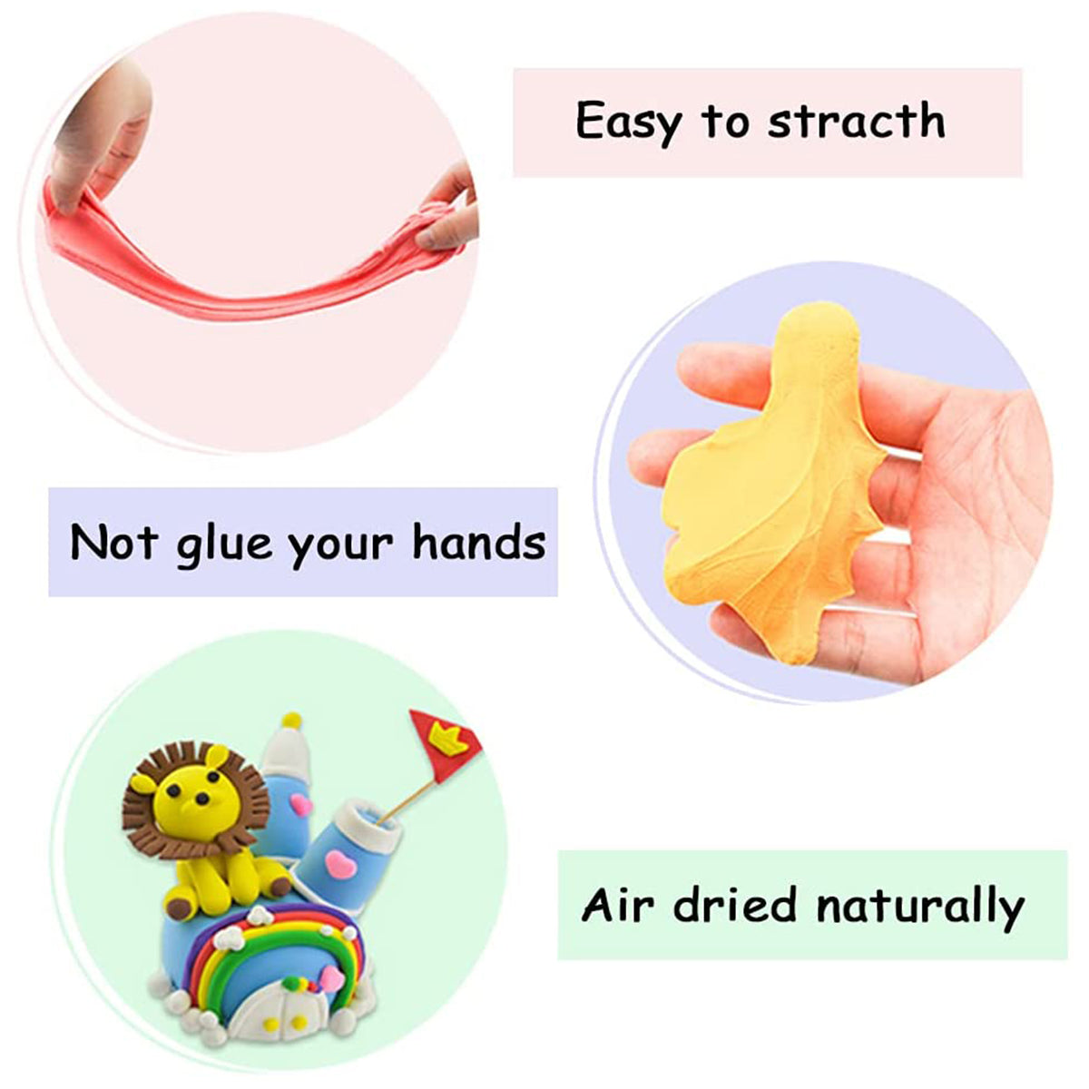 Foamic Air Dry Modelling Clay Dough - Pack Of 12