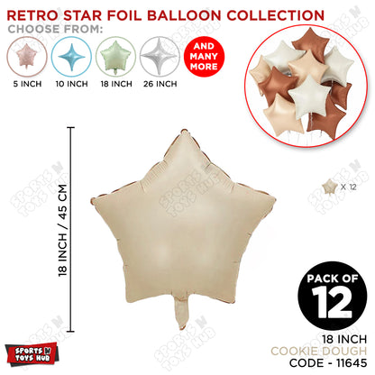 18 Inch - Retro Cookie Dough Star Foil Balloon