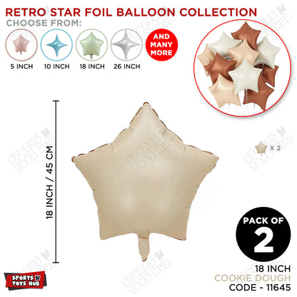 18 Inch - Retro Cookie Dough Star Foil Balloon