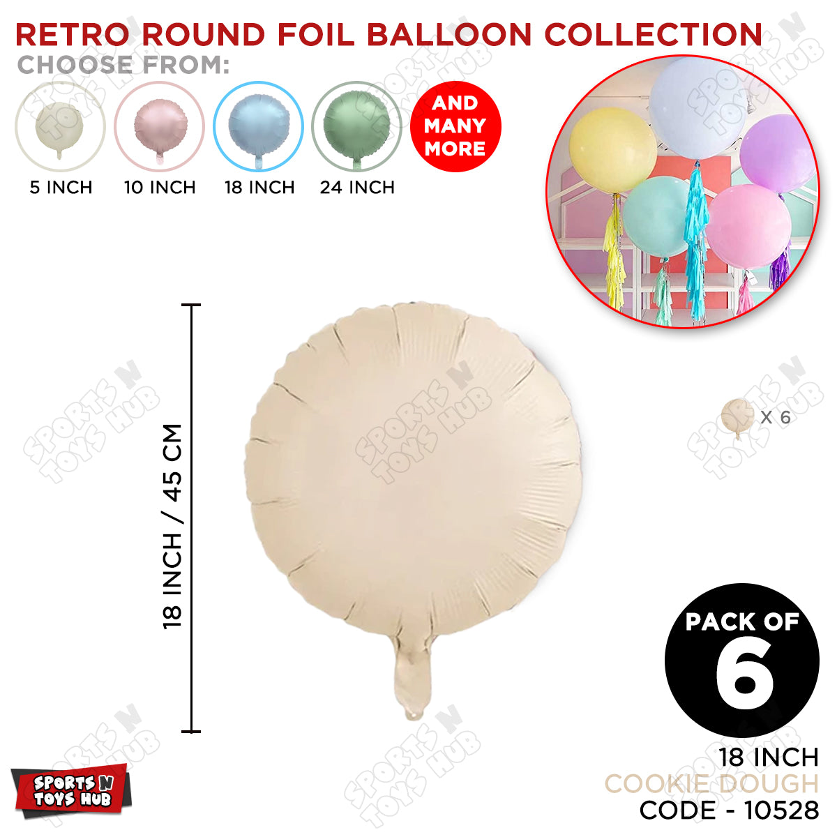 18 Inch - Retro Cookie Dough Round Foil Balloon