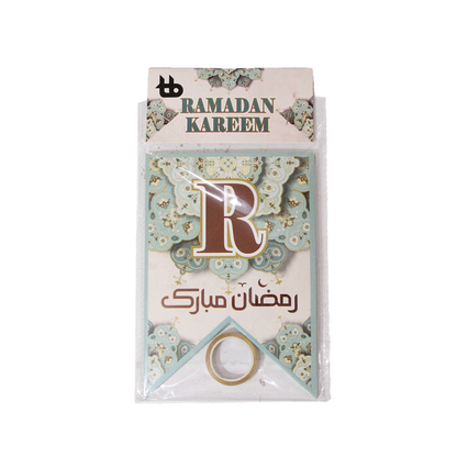 Ramadan Kareem Printed Card Banner - Sea Green